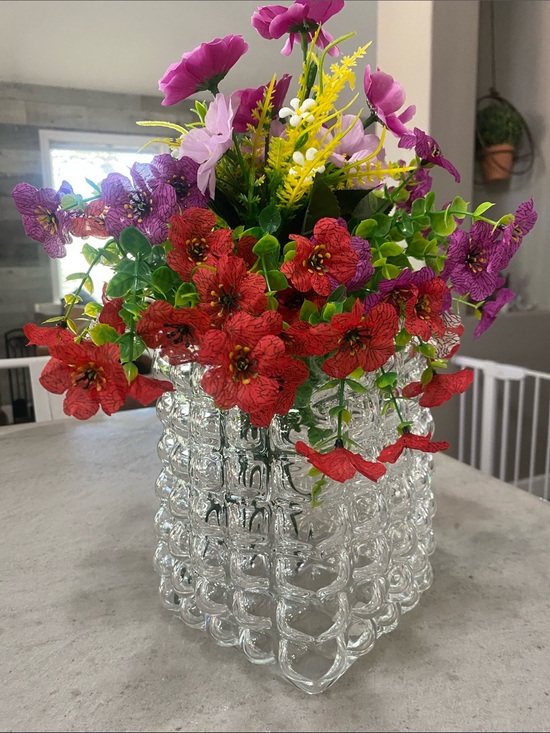 Crate&amp;Barrel | Accents | Crate And Barrel Gridlock Clear Bubble Vase ...